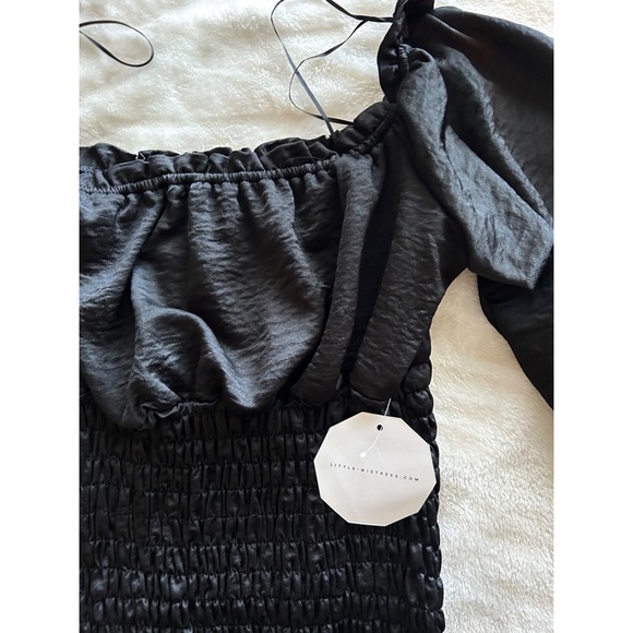 Outrageous Fortune shirred black midi dress - Picture 8 of 8